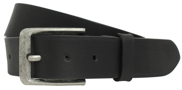Kellen Gürtel schlichter Ledergürtel mit silberner Schnalle Anzug Gürtel Accessoires Herren Schwarz Leder