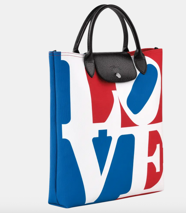Longchamp – L Longchamp x Robert Indiana weiße Handtasche
