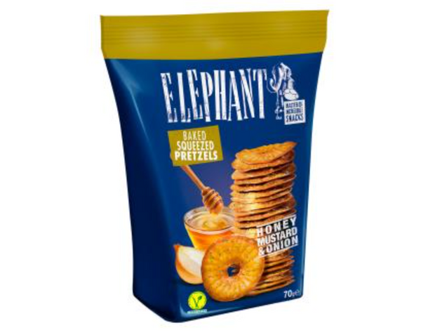 Elephant Squeezed Pretzels Honig-Senf &amp; Zwiebel 70g 
