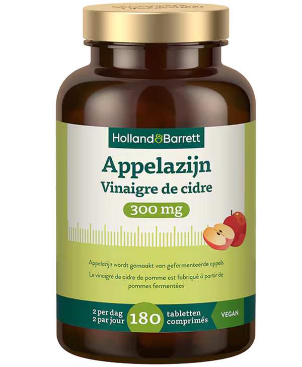 Holland &amp; Barrett Apfelessig Tabletten 300mg – 180 Stück, vegan &amp; praktisch
