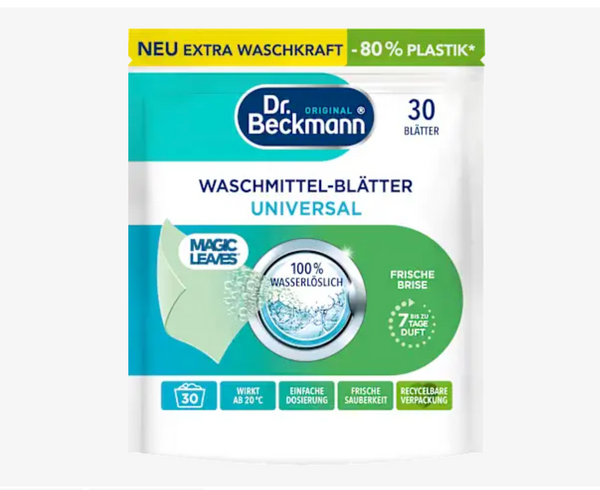 Dr. Beckmann Waschmittel-Blätter Universal – 30 Waschladungen