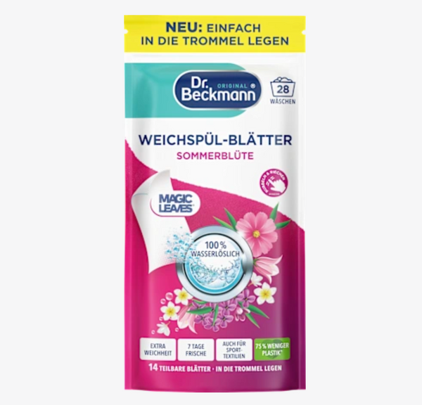 Dr. Beckmann Weichspül-Blätter – Sommerblüte | 28 WL, 62 g