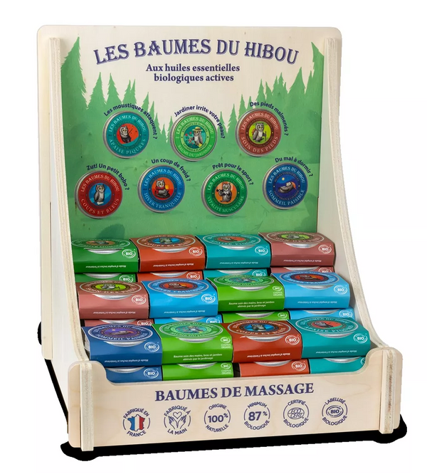 Holzdisplay – Für LES BAUMES DU HIBOU Balsame 30 ml
