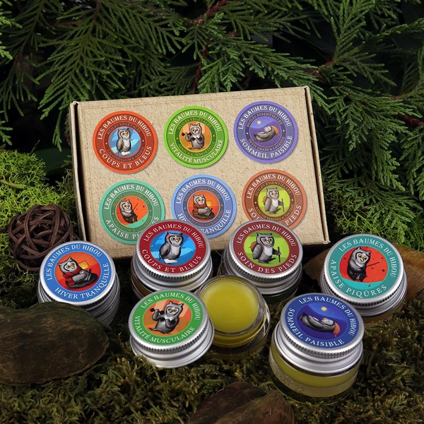 Les Baumes du Hibou- Reiseset mit 6 Bio-Balsamen a - 7 ml