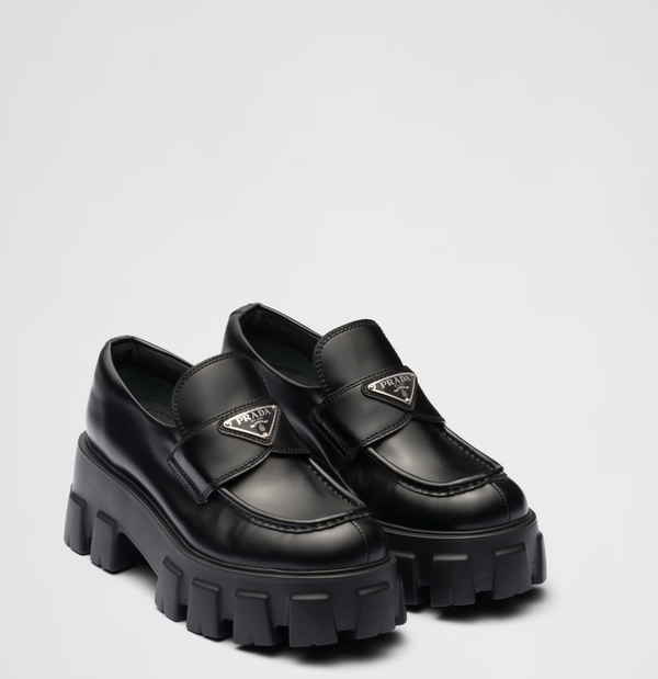 Padra-Brushed leather Monolith loafers Size:38