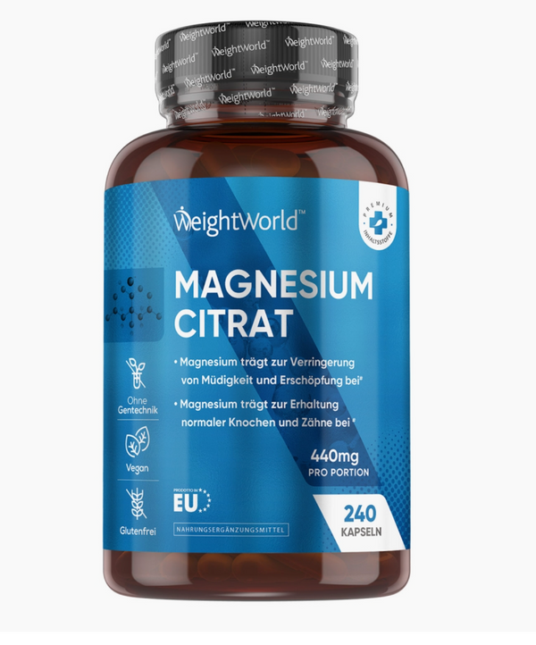 WeightWorld Magnesiumcitrat – 440 mg pro Kapsel