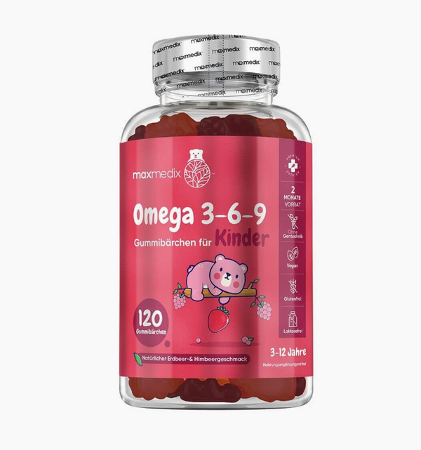 Weightworld - Omega 3-6-9 Gummibärchen für Kinder – Erdbeer & Himbeer