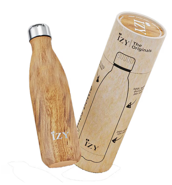 IZY - Trinkflasche – Holzoptik (500 ml)