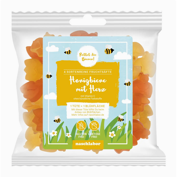 Naschlabor - Honey Bee mit Herzform - Fruchtgummi (150g) 5 Stk.