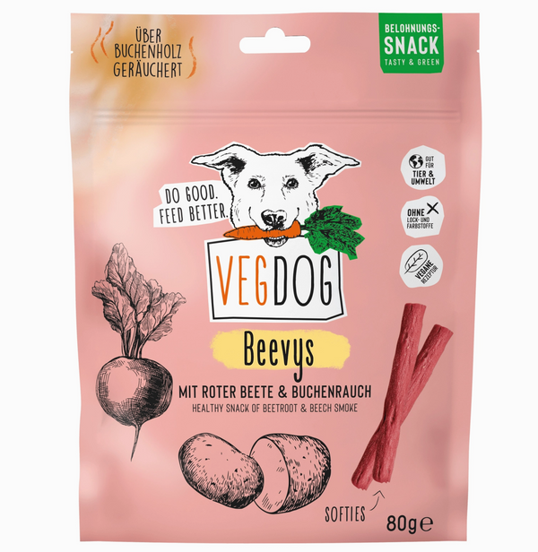 Naschlabor - VEGDOG Beevys 80g – Vegane Hundesnacks 5 Stk.