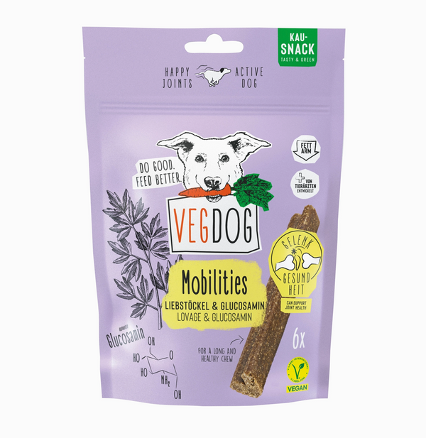 Naschlabor - VEGDOG Mobilities 115g – Gelenk-Snacks mit veganem Glucosamin (5 Stk.)