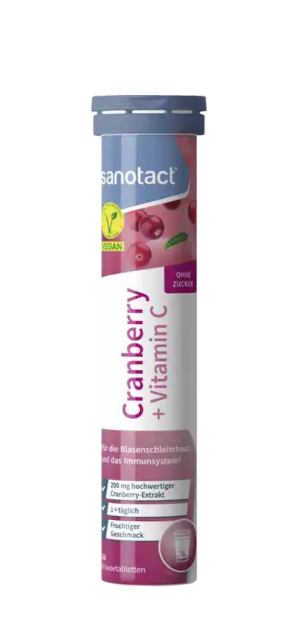 sanotact® Cranberry + Vitamin C Brausetabletten
