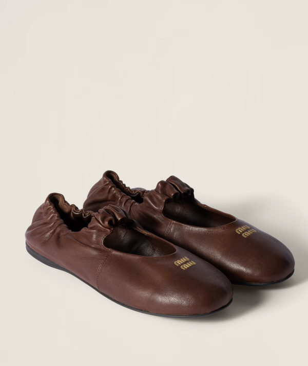 Miumiu Ruches nappa leather ballerinas Size 38,5