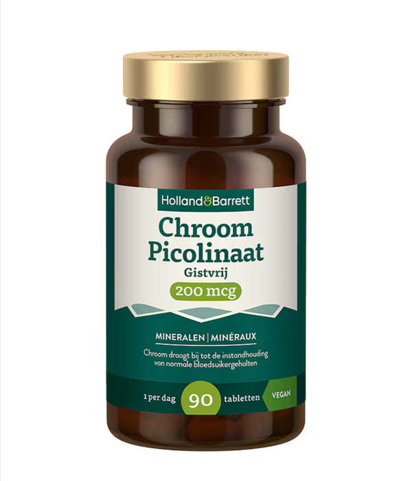 Holland &amp; Barrett Chrom Picolinat – Hefefrei – 200 μg – 90 Tabletten