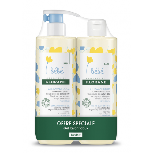 KLORANE BÉBÉ Sanftes Waschgel – Doppelpack 2 x 500 ml