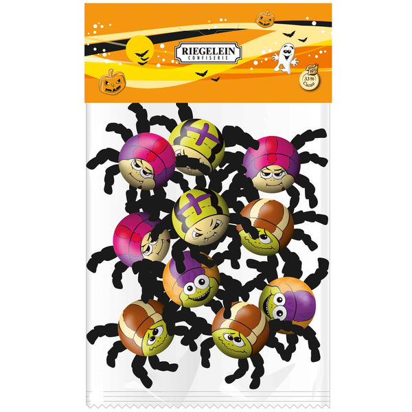 Riegelein Halloween Spinnen – Süßer Schauer für Groß und Klein! 50g | Spinnenfiguren aus massiver Vollmilchschokolade